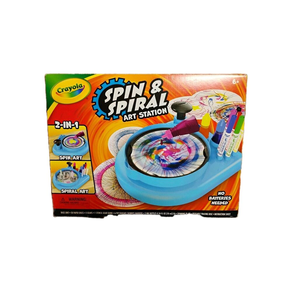 Crayola Spin & Spiral Art Station Base Unit Paper Disc Markers Ink No Batteries